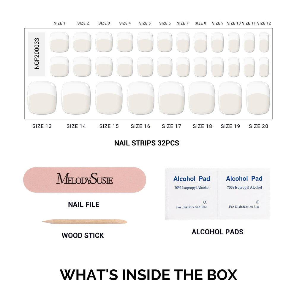 MelodySusie size comparison display of 16 strip widths for precise toe fit