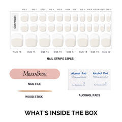 MelodySusie size comparison display of 16 strip widths for precise toe fit
