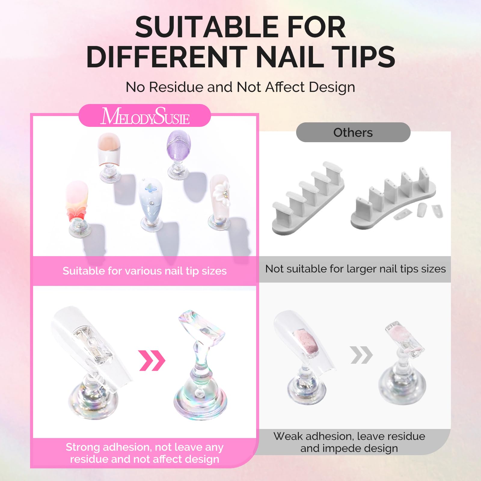 MelodySusie sequin-finish base reflecting colored light for visual color checks
