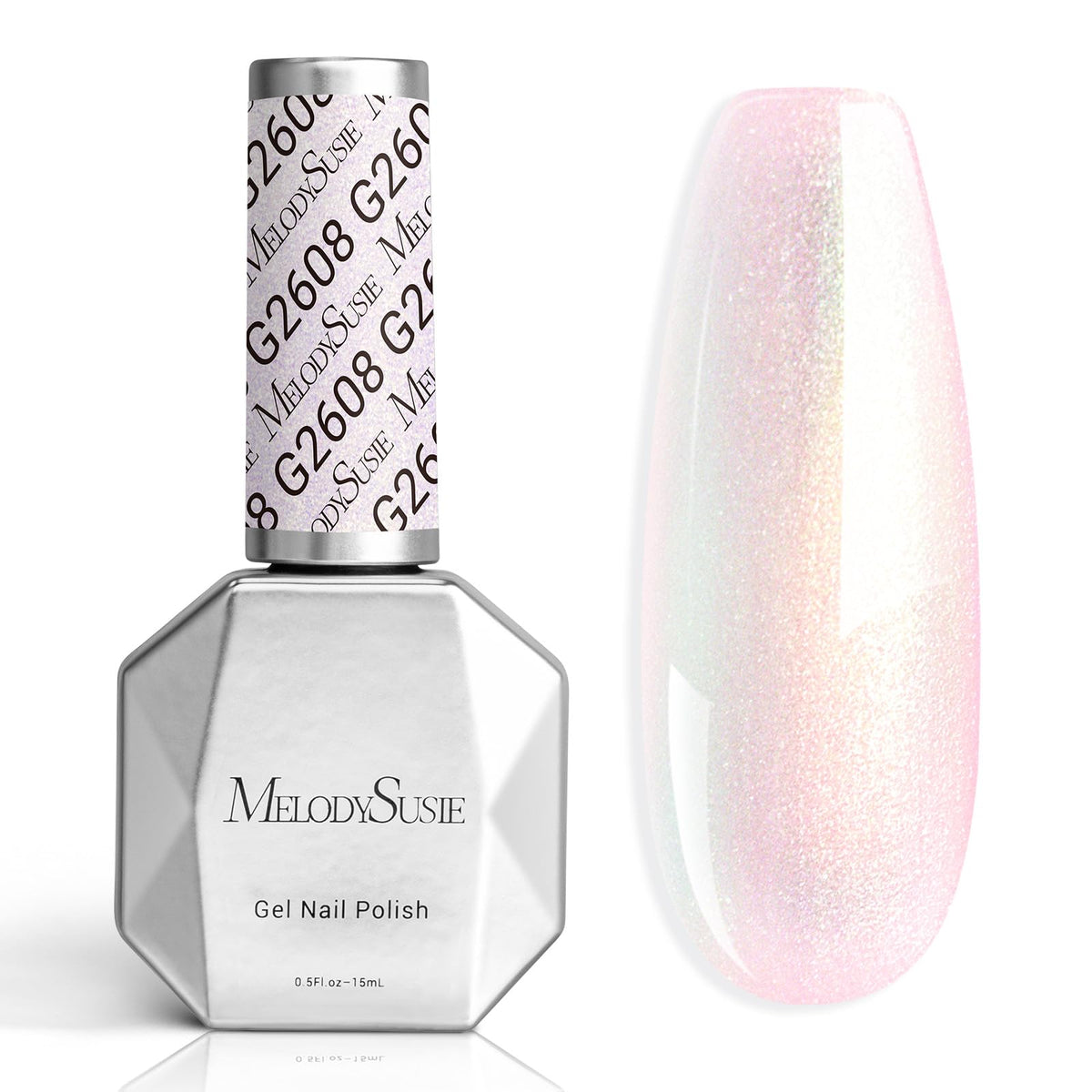 MelodySusie bottle front view showing shimmer polish and easy grip