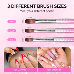 MelodySusie brushes beside a hand for size comparison showing scale and versatility benefit