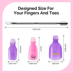 MelodySusie comparison of finger and toe caps showing correct sizing for comfort