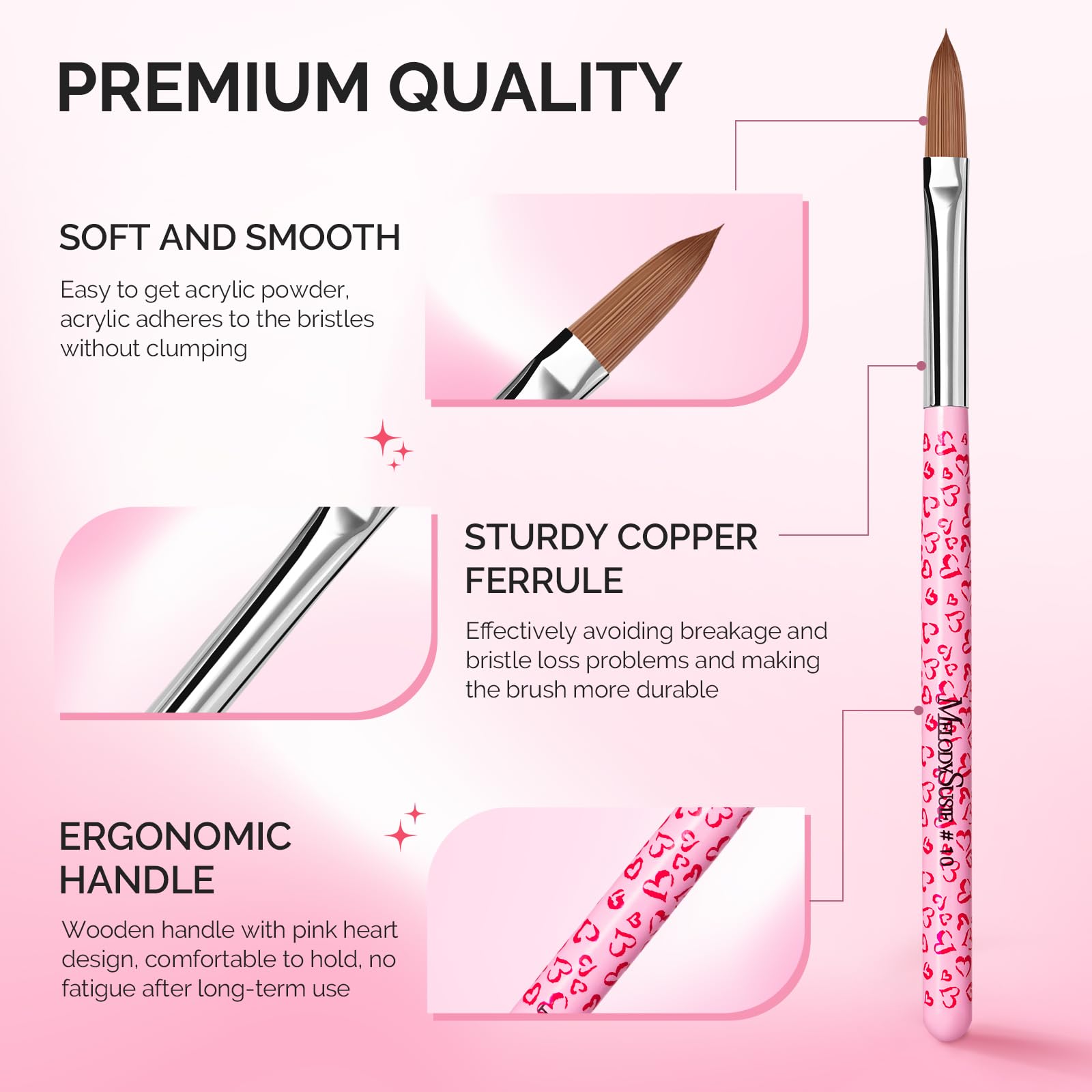 MelodySusie three brushes size comparison (8,10,14) for precise to broad work