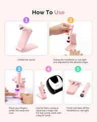 MelodySusie holder next to a hand showing size and scale for easy transport benefit