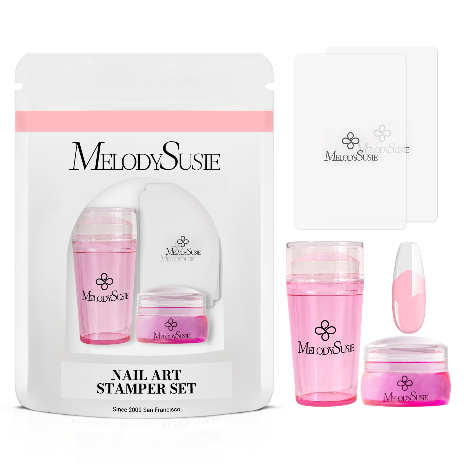 MelodySusie kit front packaging showing all four tools and benefits