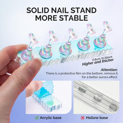 MelodySusie nail stand placed inside LED/UV lamp demonstrating convenient curing capability