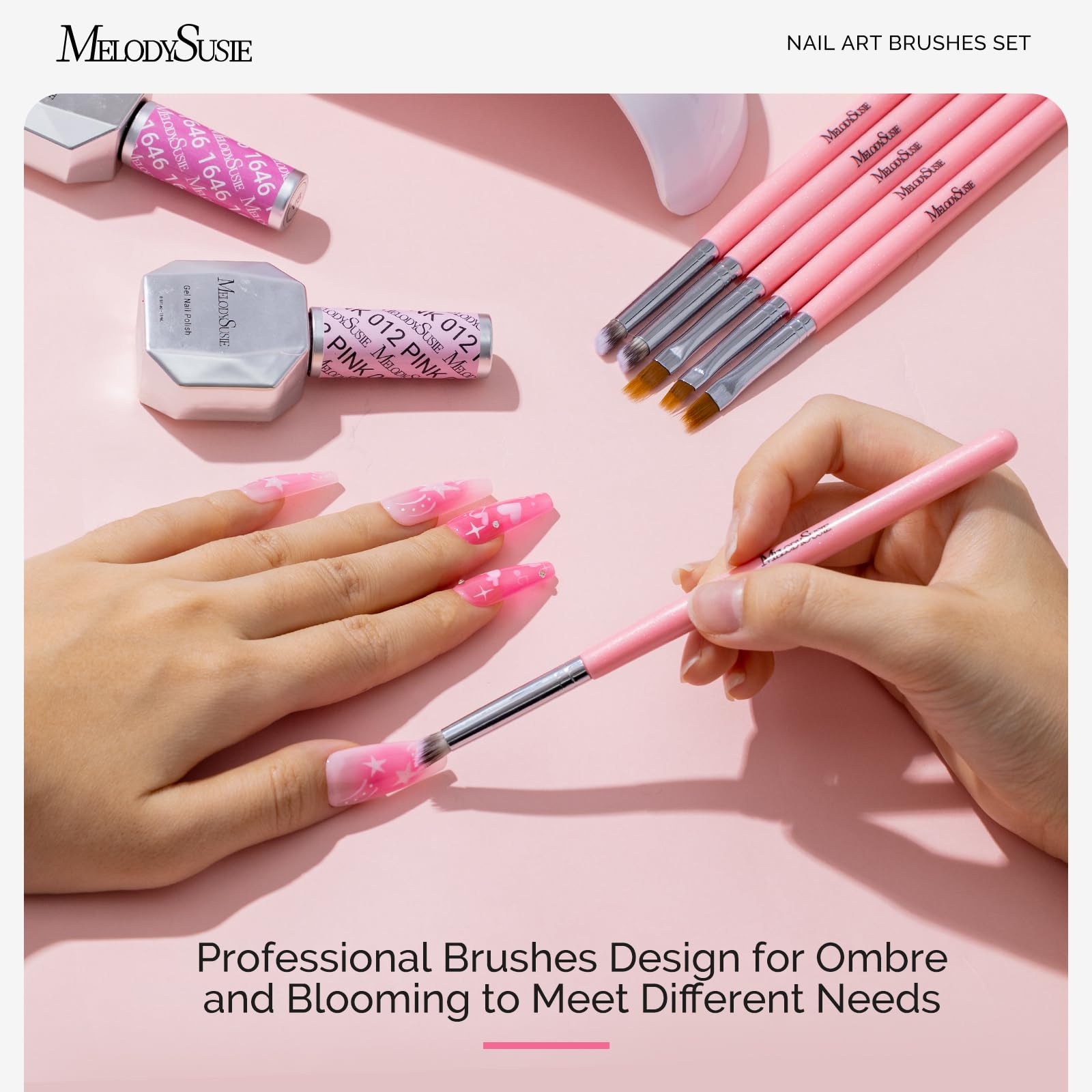 MelodySusie brushes stored in a pouch highlighting portable salon readiness