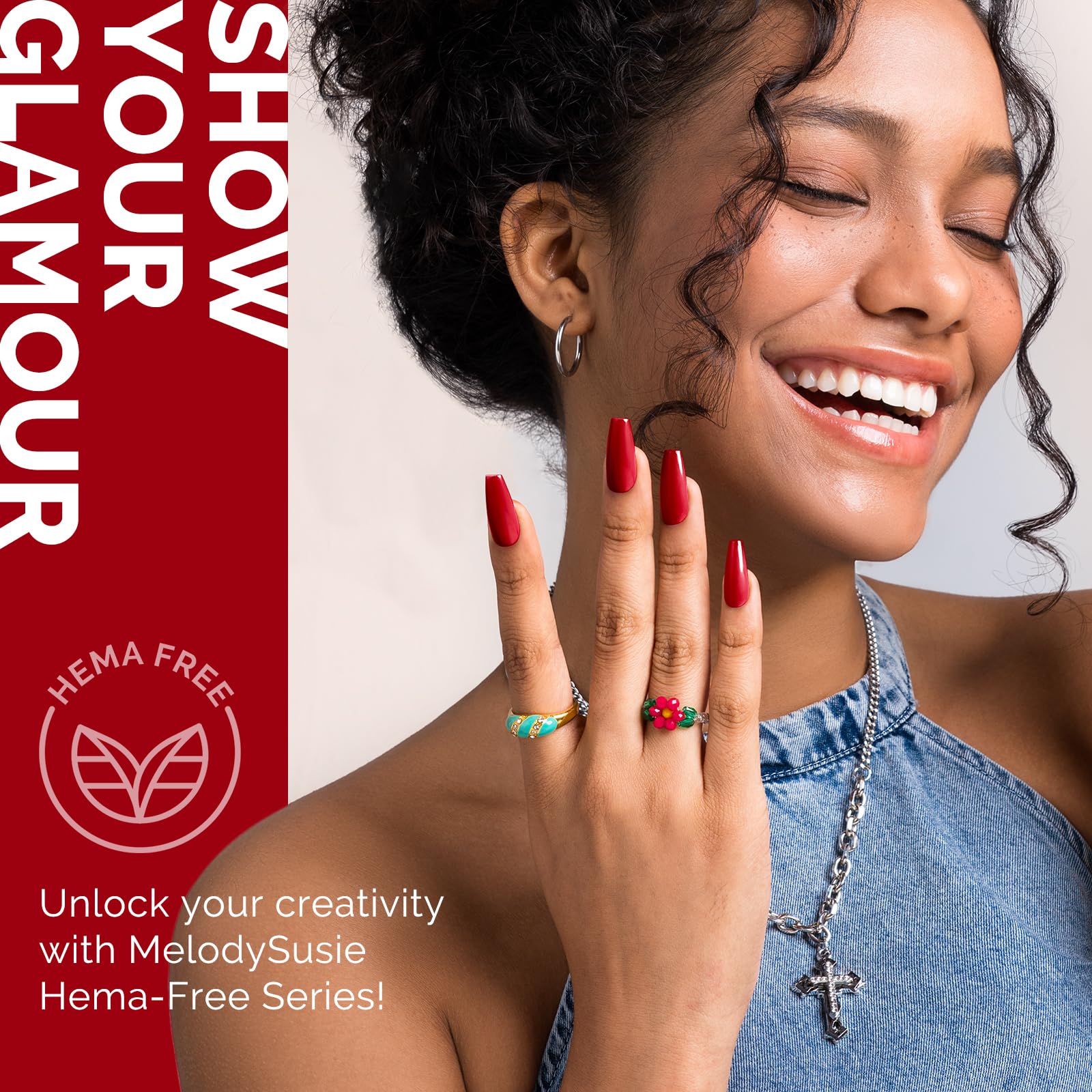 MelodySusie swatch on skin displaying true red shade and high‑gloss durability
