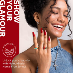MelodySusie swatch on skin displaying true red shade and high‑gloss durability