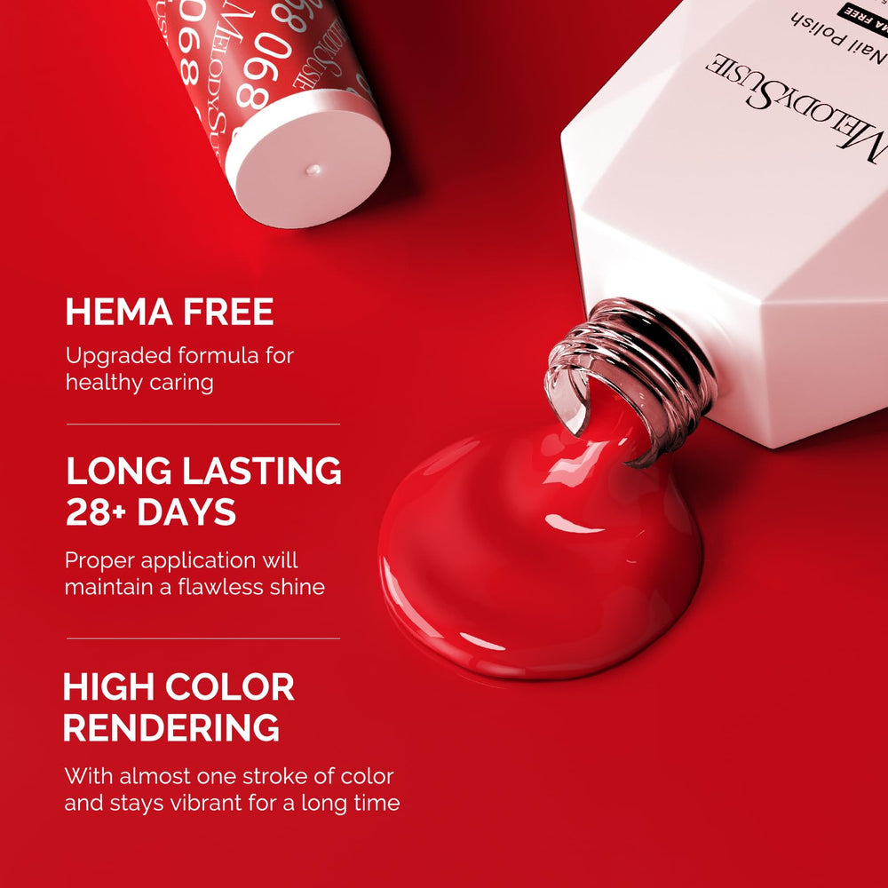MelodySusie color swatches on nail wheel displaying true bright red pigment for easy selection