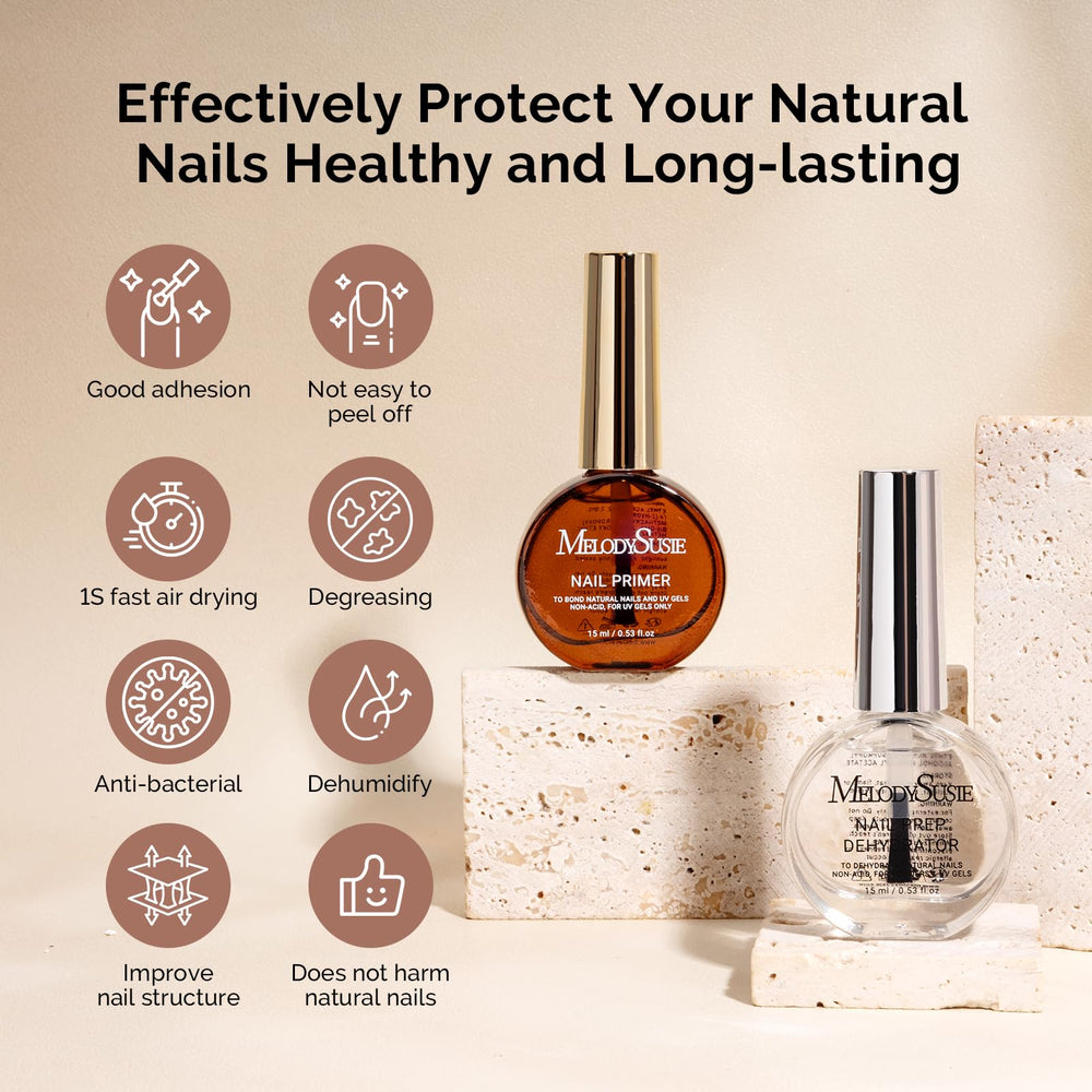 MelodySusie primer texture on nail brush showing smooth quick-dry application benefit