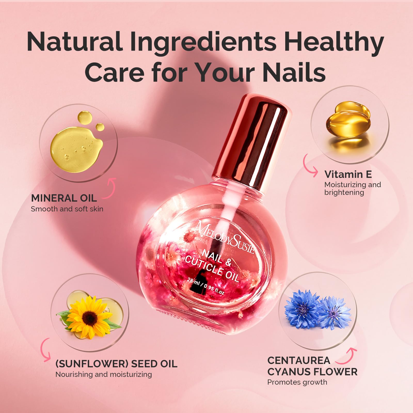 MelodySusie oil texture on cuticle, hydrates and softens skin immediately