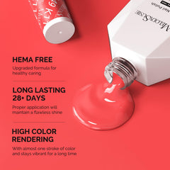 MelodySusie thick coral-pink polish stroke closeup showing rich pigmentation benefit