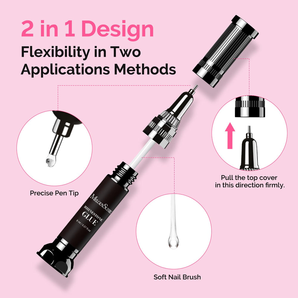 MelodySusie thinner 8ml gel flowing for precise gem placement benefit