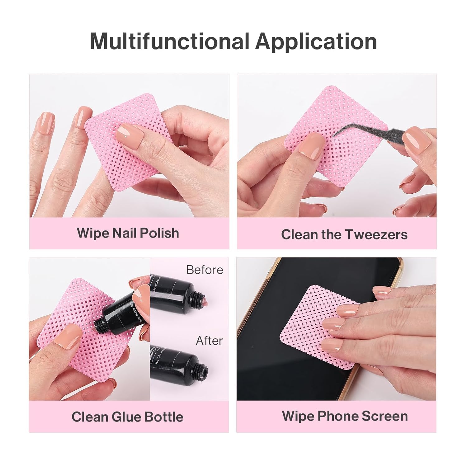MelodySusie wiping eyelash glue from applicator for cleaner tools