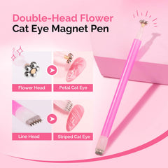 MelodySusie pen demonstrated over a nail showing how to form a cat‑eye stripe