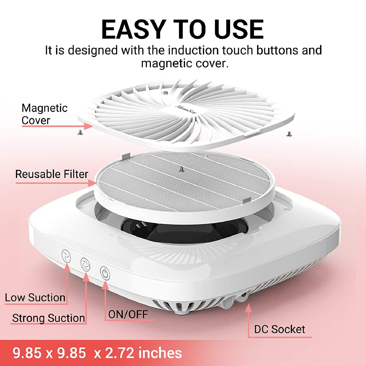 MelodySusie touch control panel with LOW and HIGH suction for quick adjustments