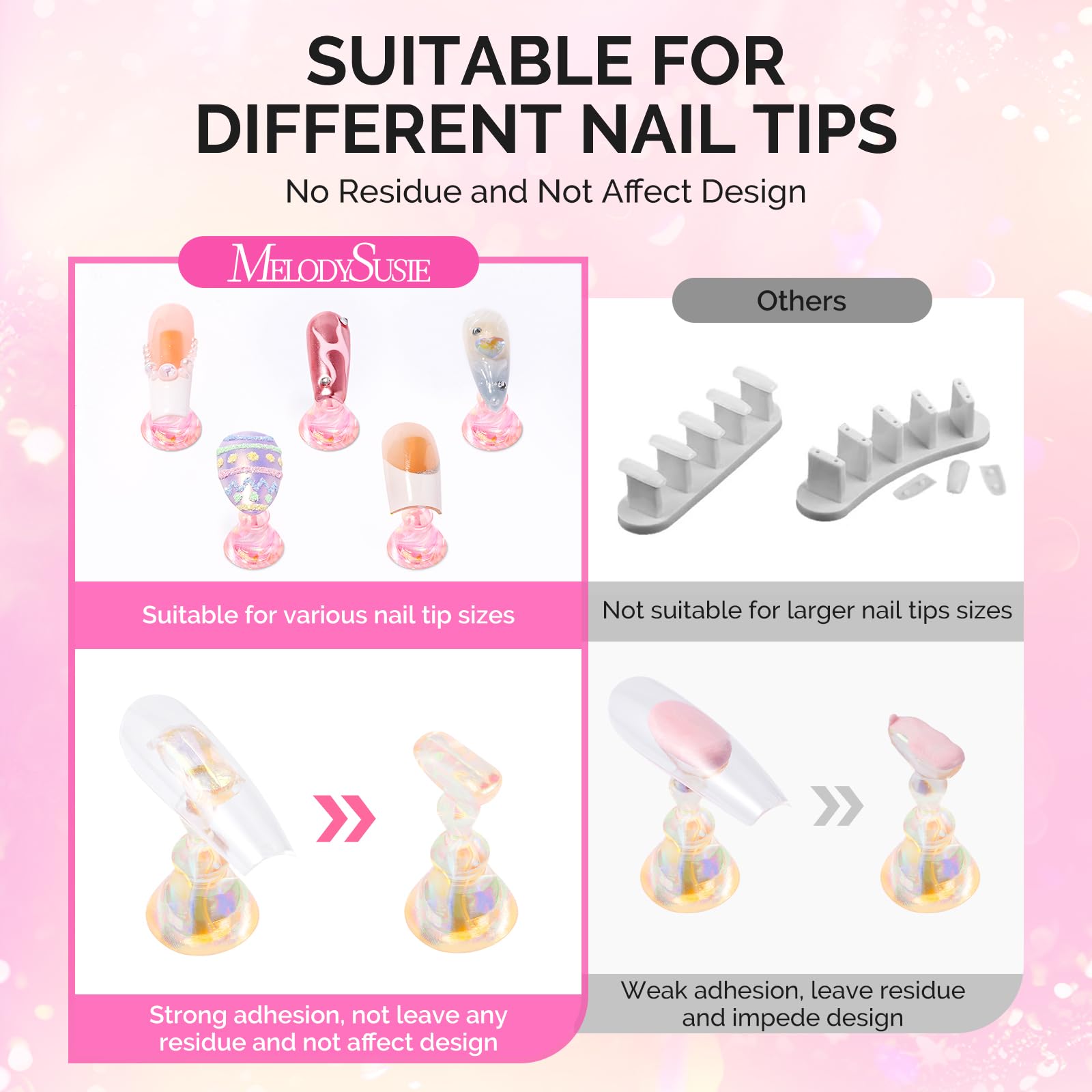 MelodySusie transparent double-sided tape sheets ready to secure tips without residue