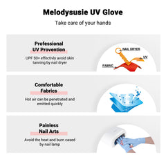 MelodySusie gloves worn during gel manicure showing fingertip dexterity