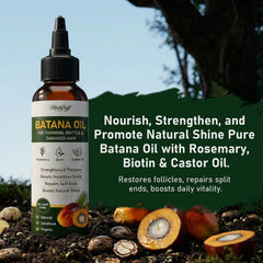 Melopuff batana oil texture close-up on hand, shows lightweight absorption benefit