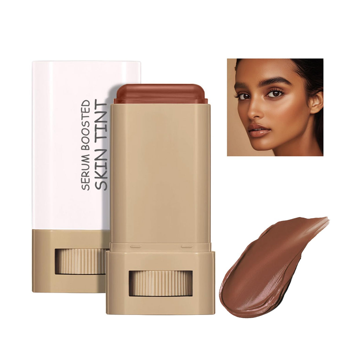Melsintern foundation stick front packaging showing sleek design and shade 02# benefits