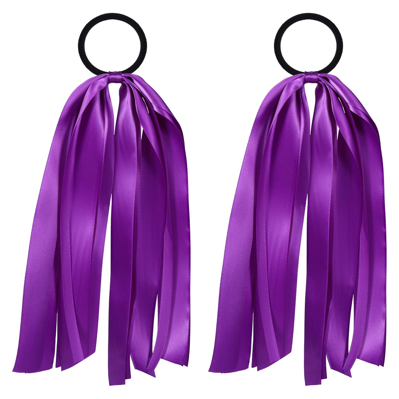 melyde purple ribbon hair ties front packaging shows two-piece set and color appeal