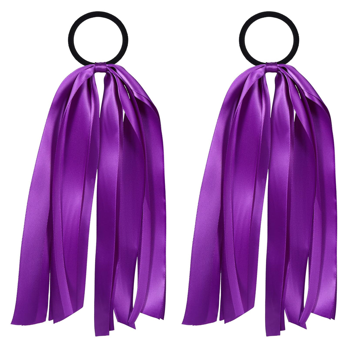 melyde purple ribbon hair ties front packaging shows two-piece set and color appeal
