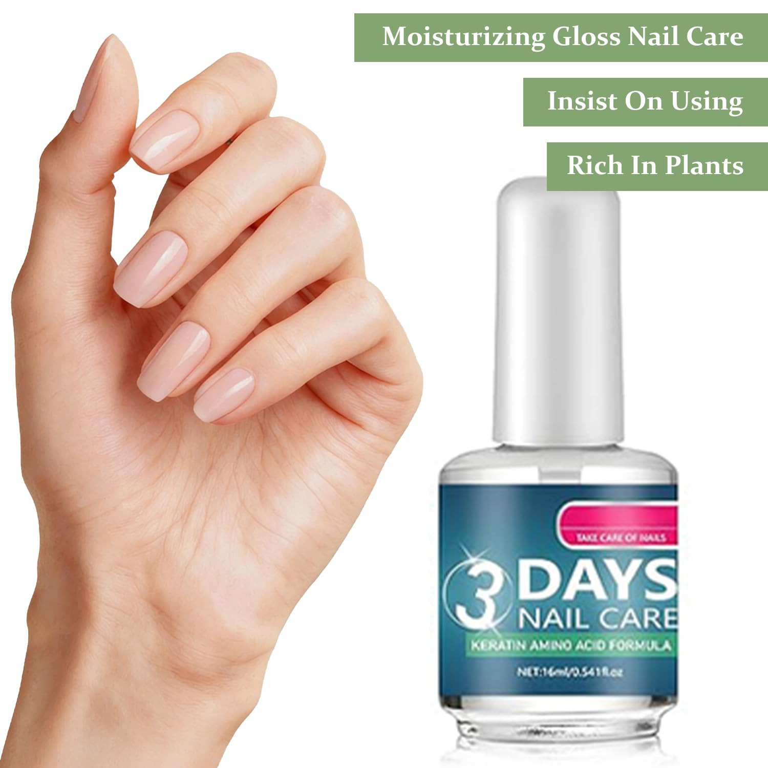 MENCAIJUKS before and after nails after three days demonstrating reduced fragility and smoother surface