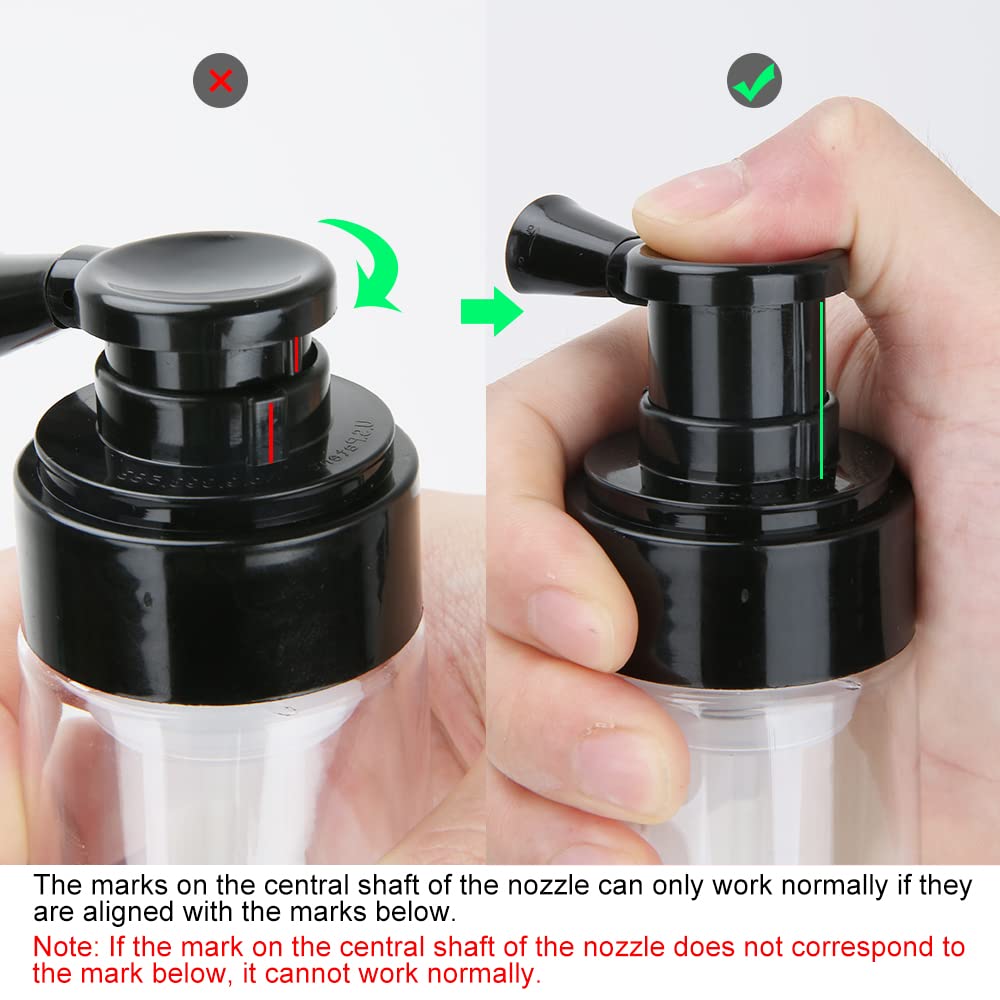 MEN'S GROOMING BARBER PRO nozzle close-up highlighting alignment marks for reliable spray