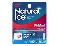 Mentholatum Natural Ice with cap off showing balm tip for quick application