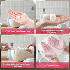 MEQHUO expanded towel flat lay displays full 9x7.5 inch usable size