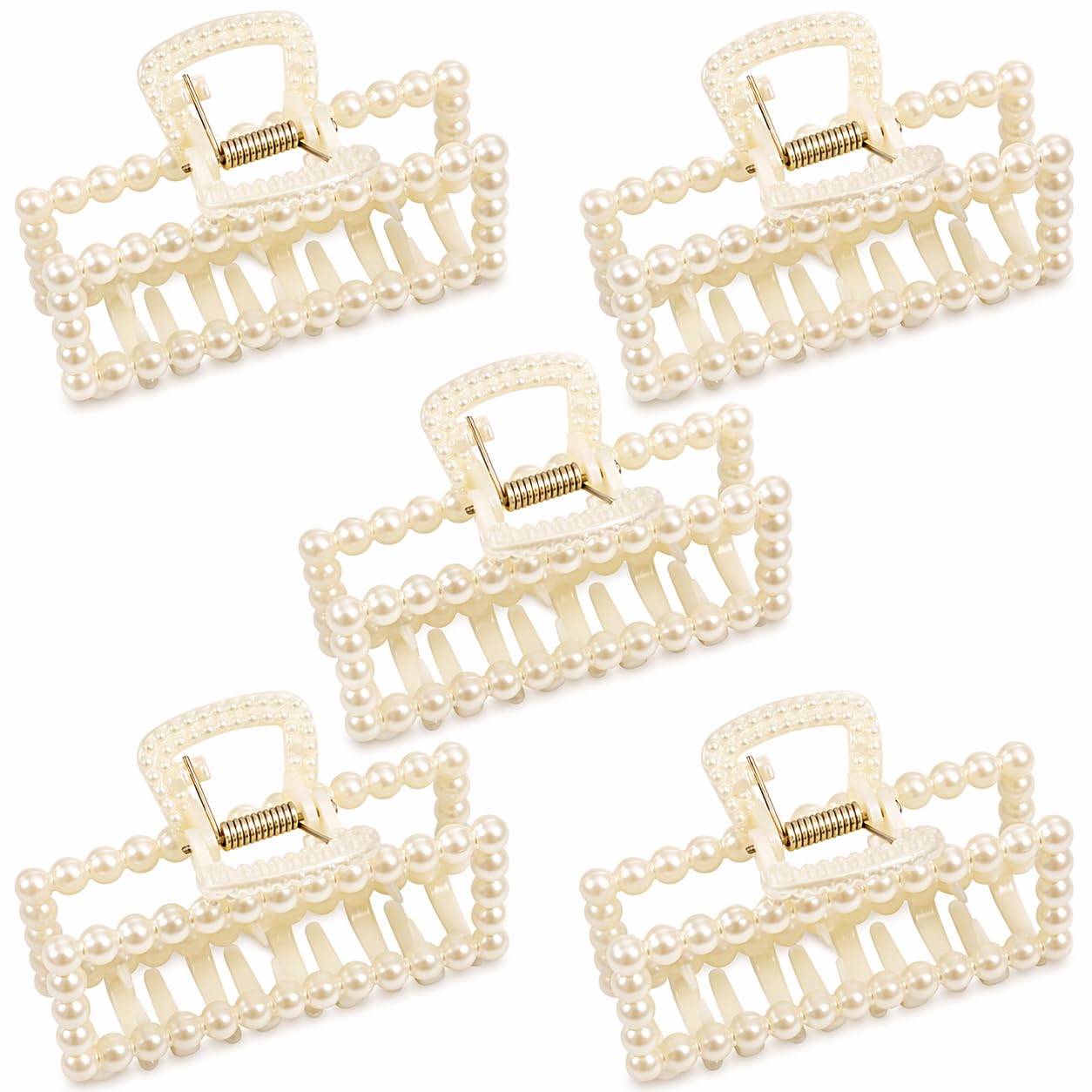 Merdia front view off-white pearl clip showing elegant finish and secure hold