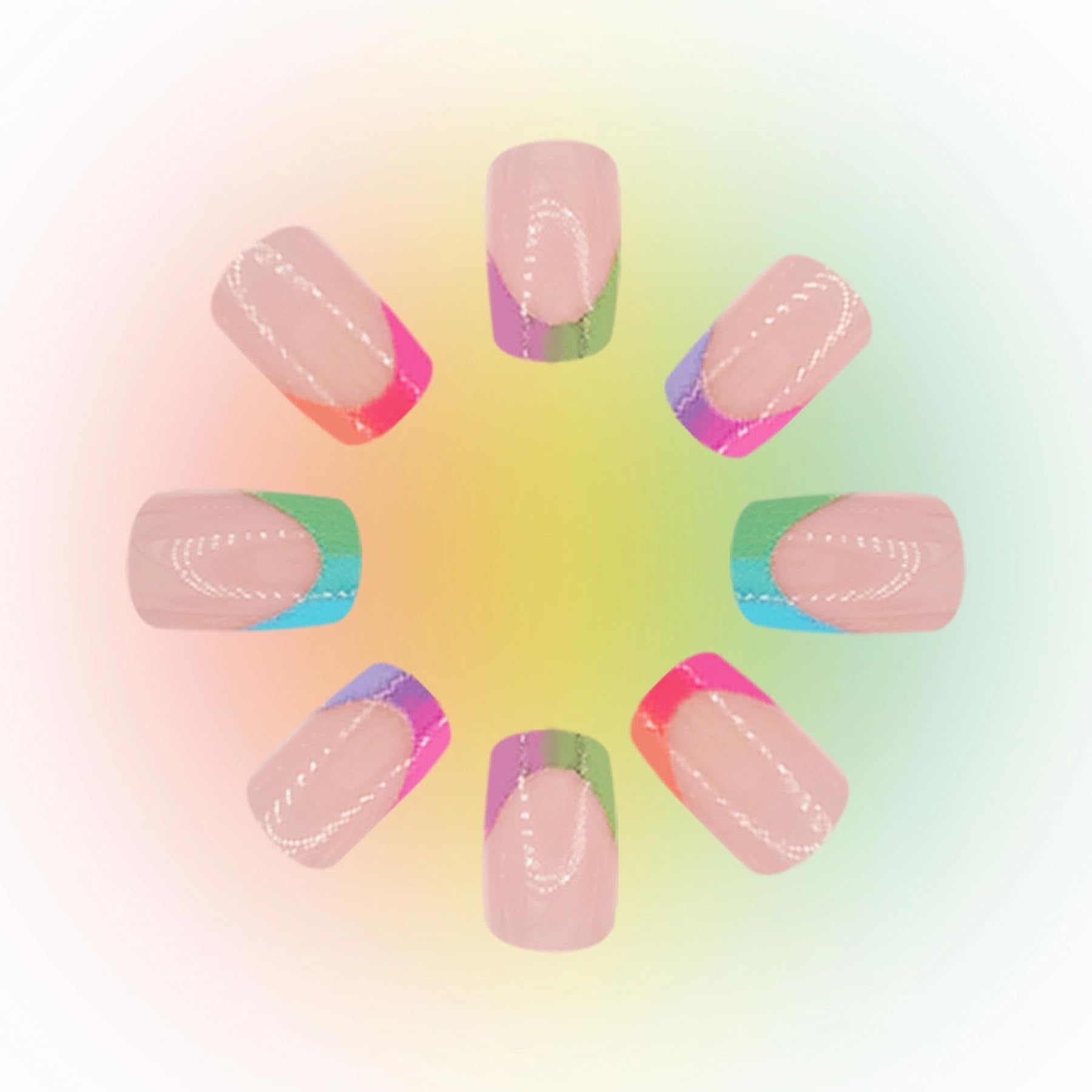 MERVF close-up of ombre French tip showcasing smooth glossy finish benefit
