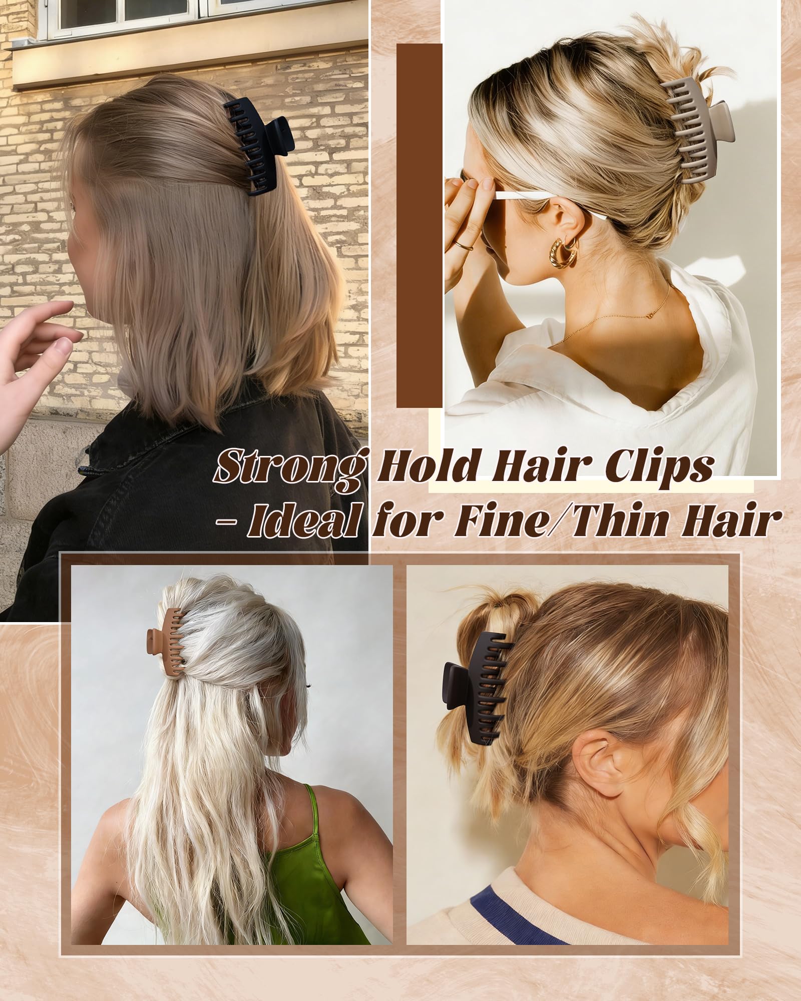Mesovor clip securing half-up style showing added volume and reliable hold benefit