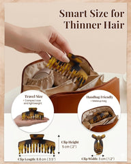 Mesovor side profile showing 3.5-inch clip size ideal for short and medium fine hair