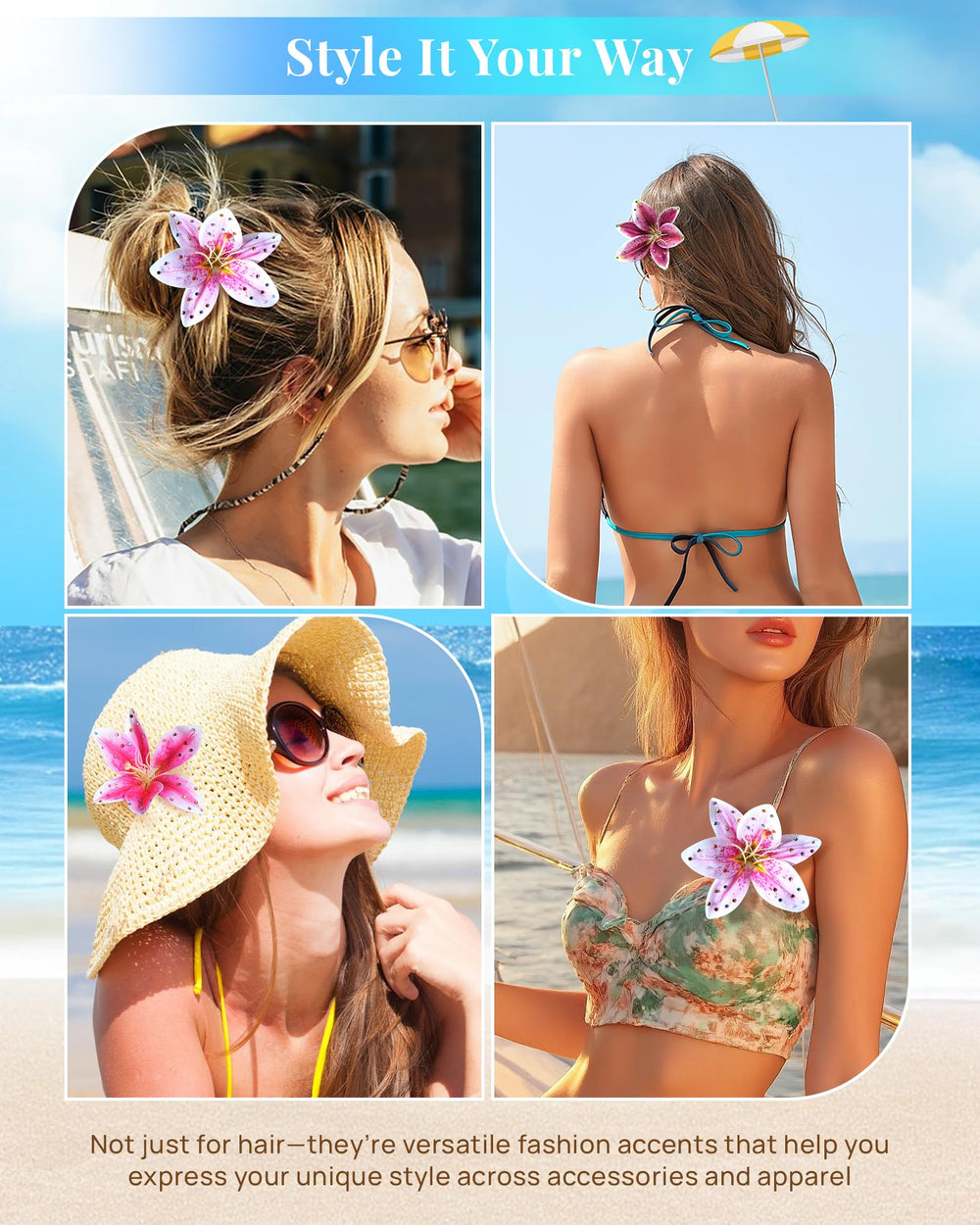Mesovor three clips arranged to show color mix and styling options