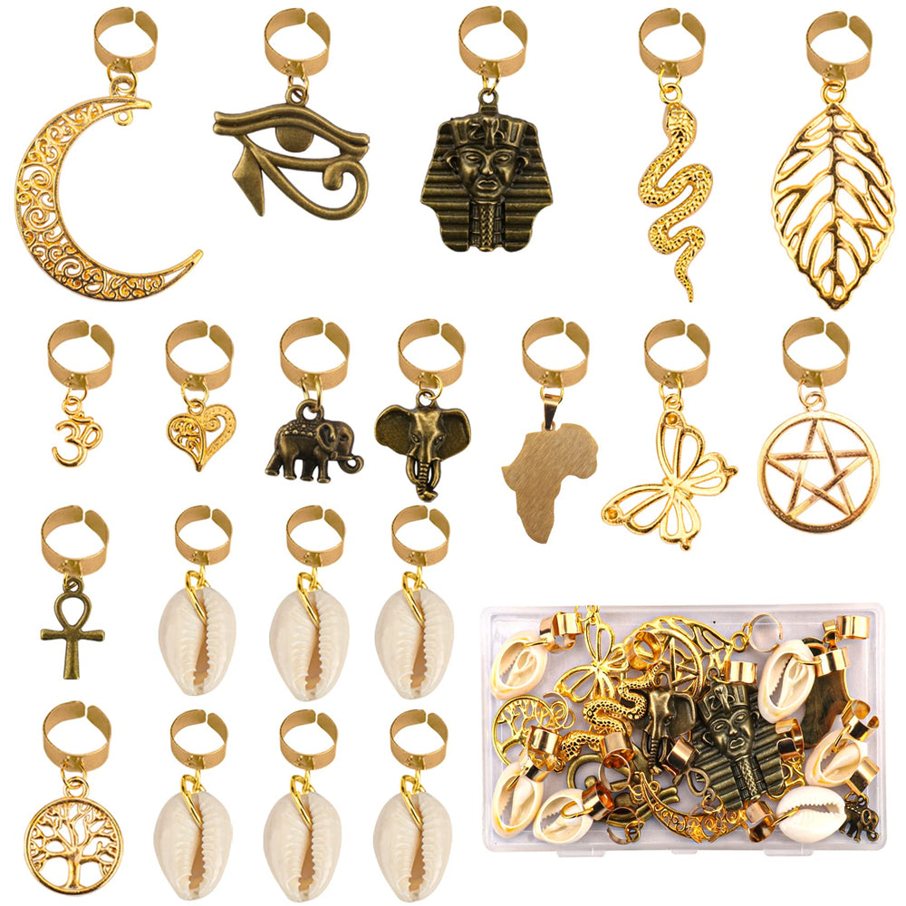 Messen front view of bronze and gold hair cuffs set benefiting versatile styling