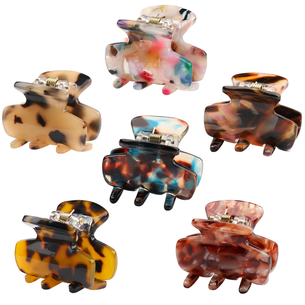 Messen front packaging showing six leopard mini clips and organized set