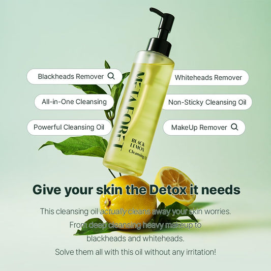 META FORET pump dispensing cleansing oil for precise, mess-free application benefit