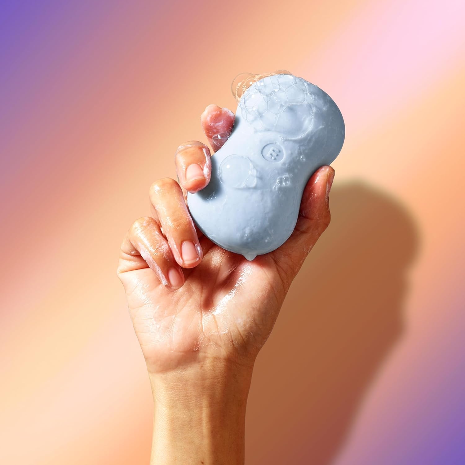 Method bar soap in bathroom lifestyle scene showing comforting scent and routine use