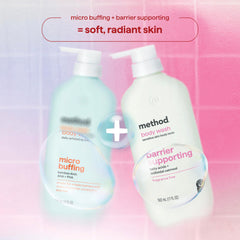 Method ingredient label close-up confirming pH-balanced, clean formula