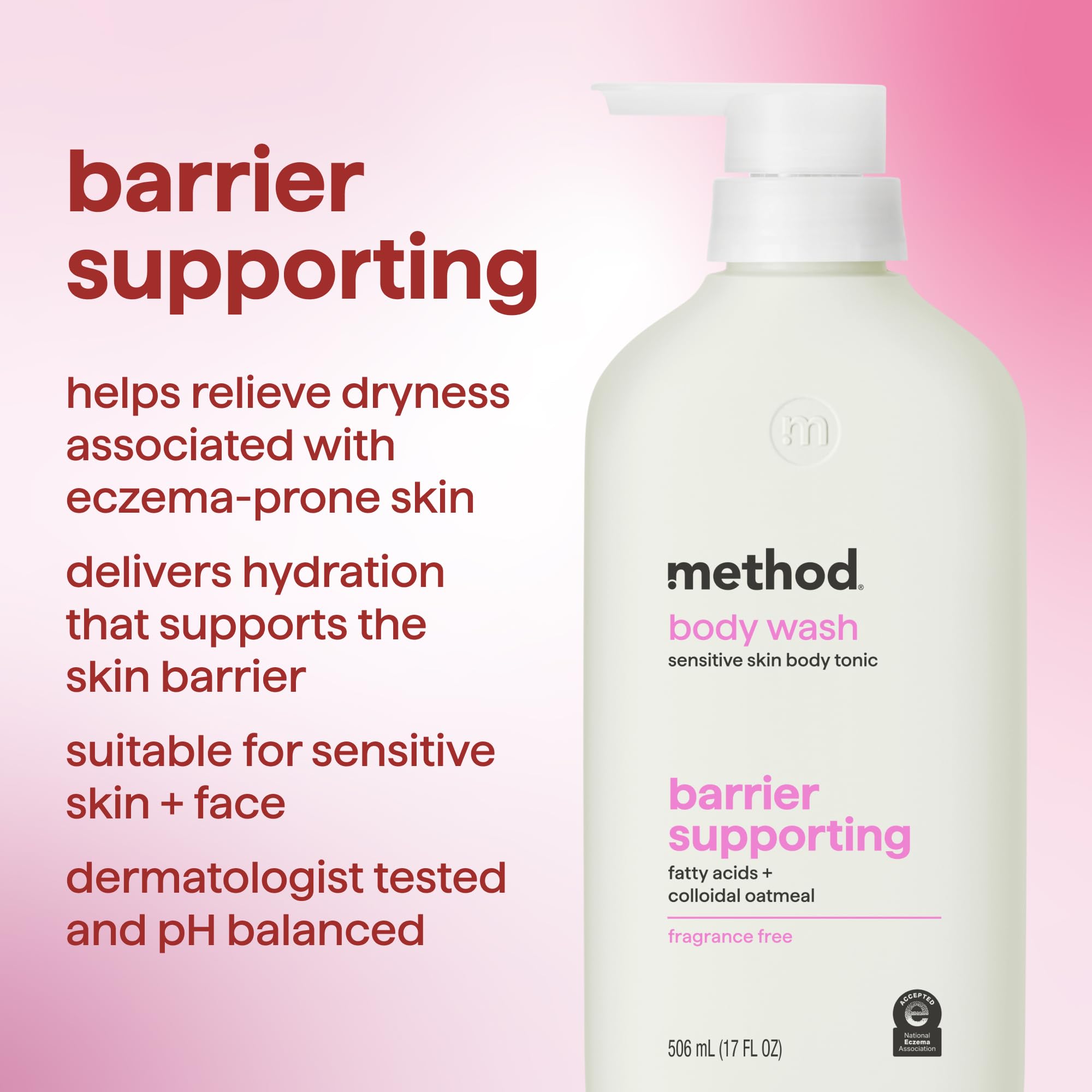 Method pump dispensing body wash foam for easy daily use
