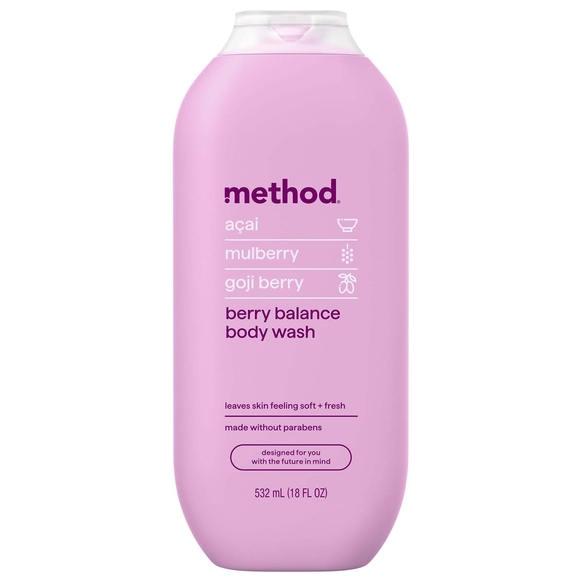 Method Berry Balance front bottle showing label and berry scent benefit