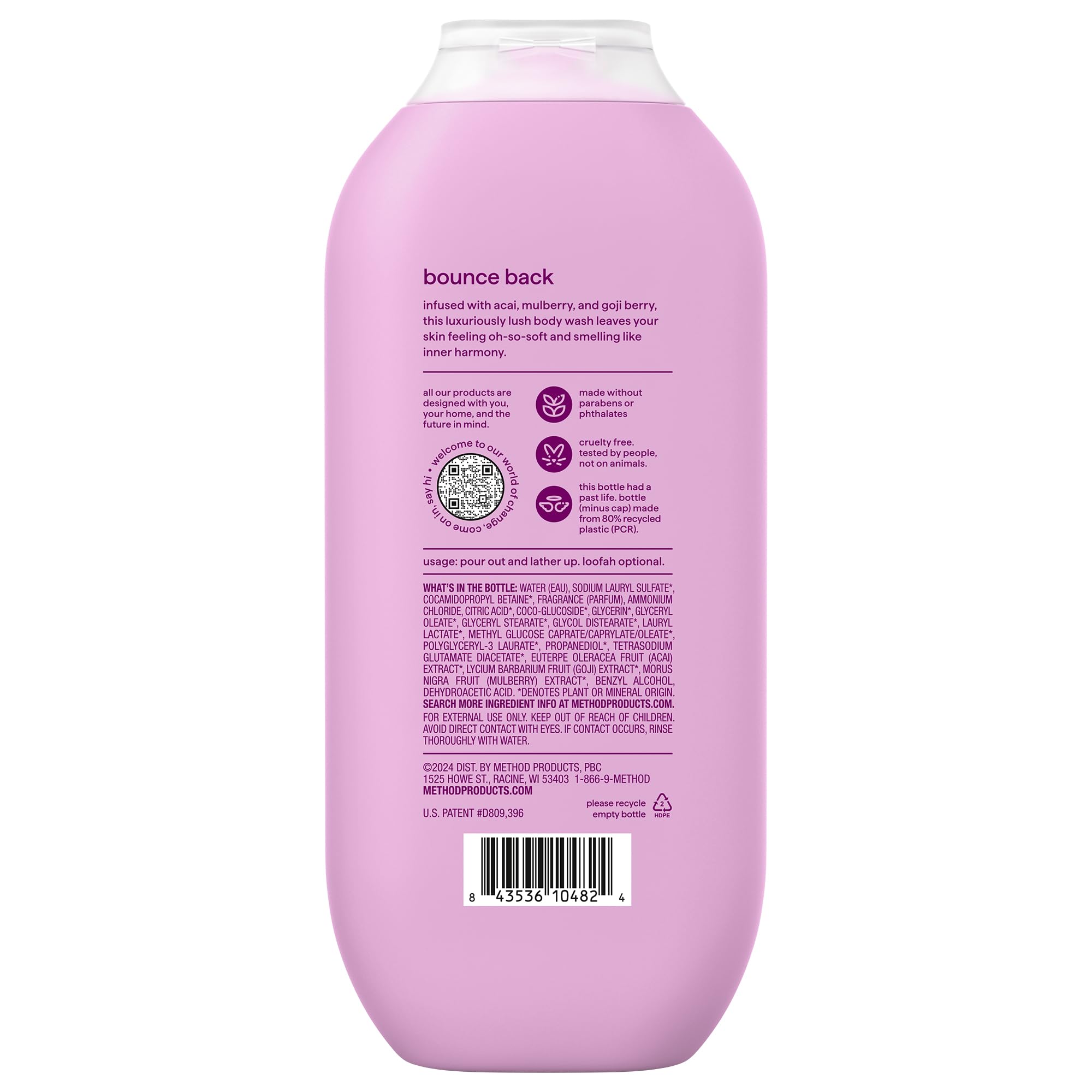 Method recycled plastic symbol on bottle emphasizing sustainability benefit