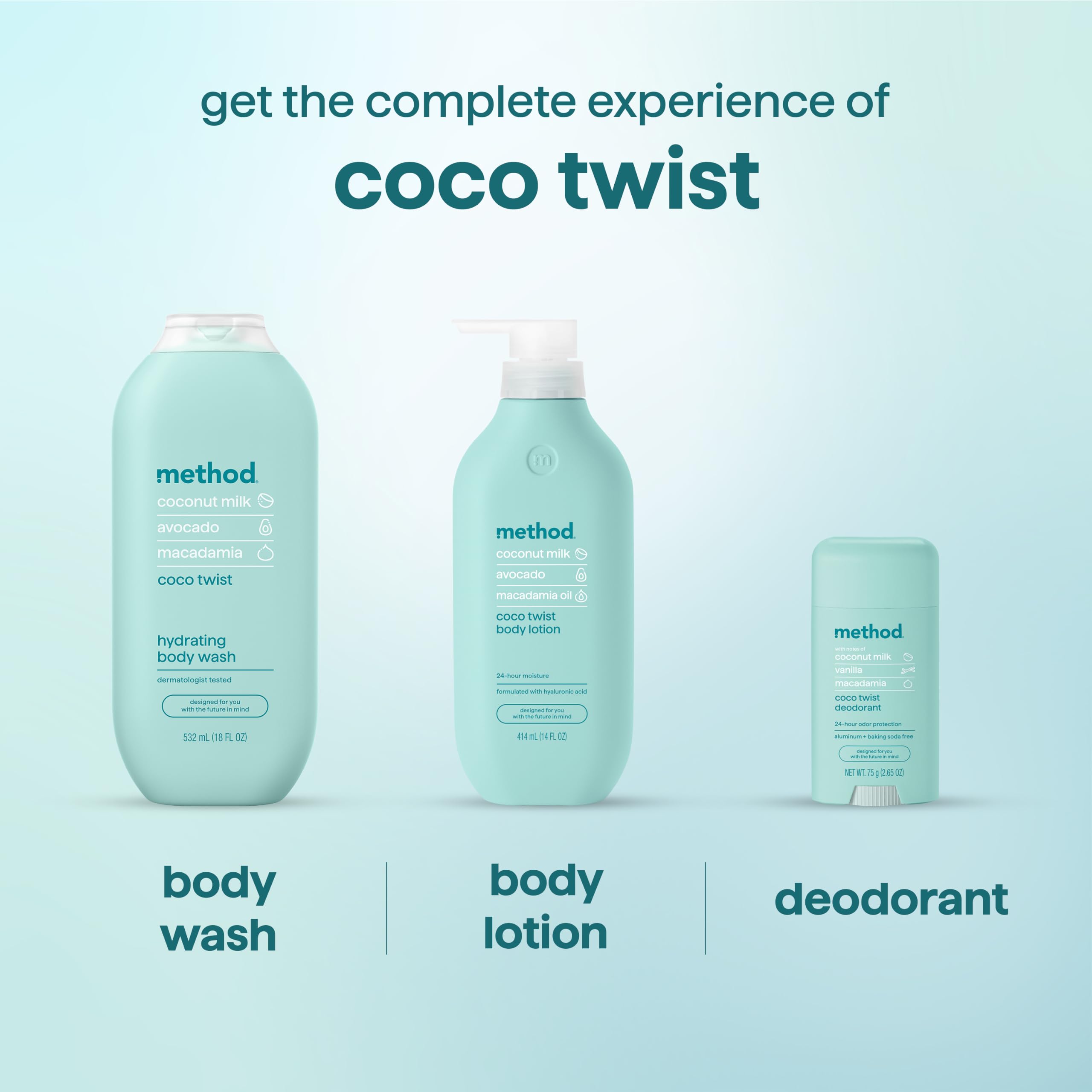 Method Coco Twist in bathroom scene conveying spa-like scent and daily ritual