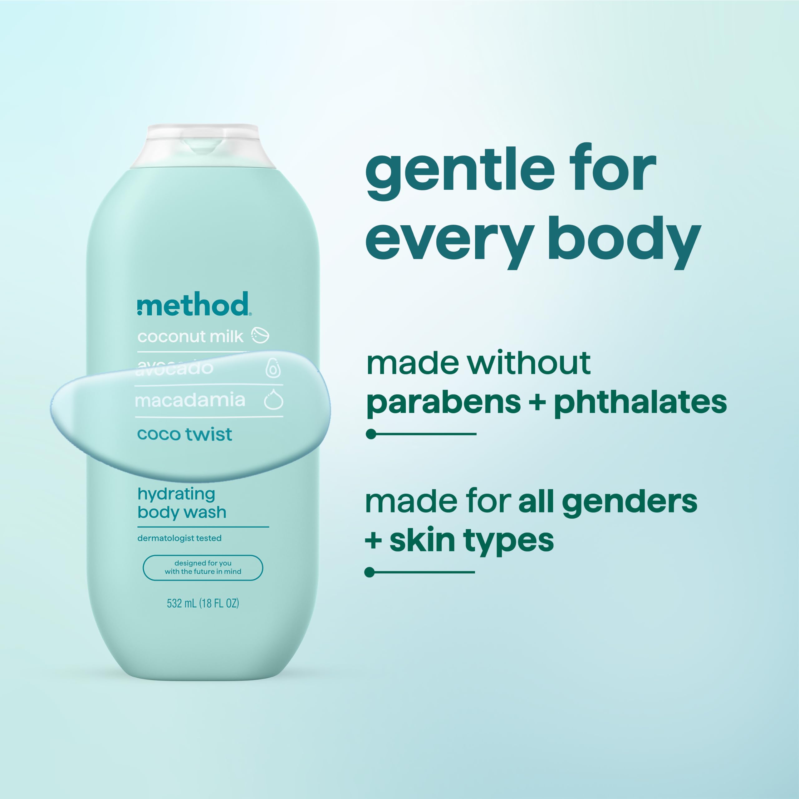 Method Coco Twist bottle showing 80% recycled plastic composition for sustainable benefit