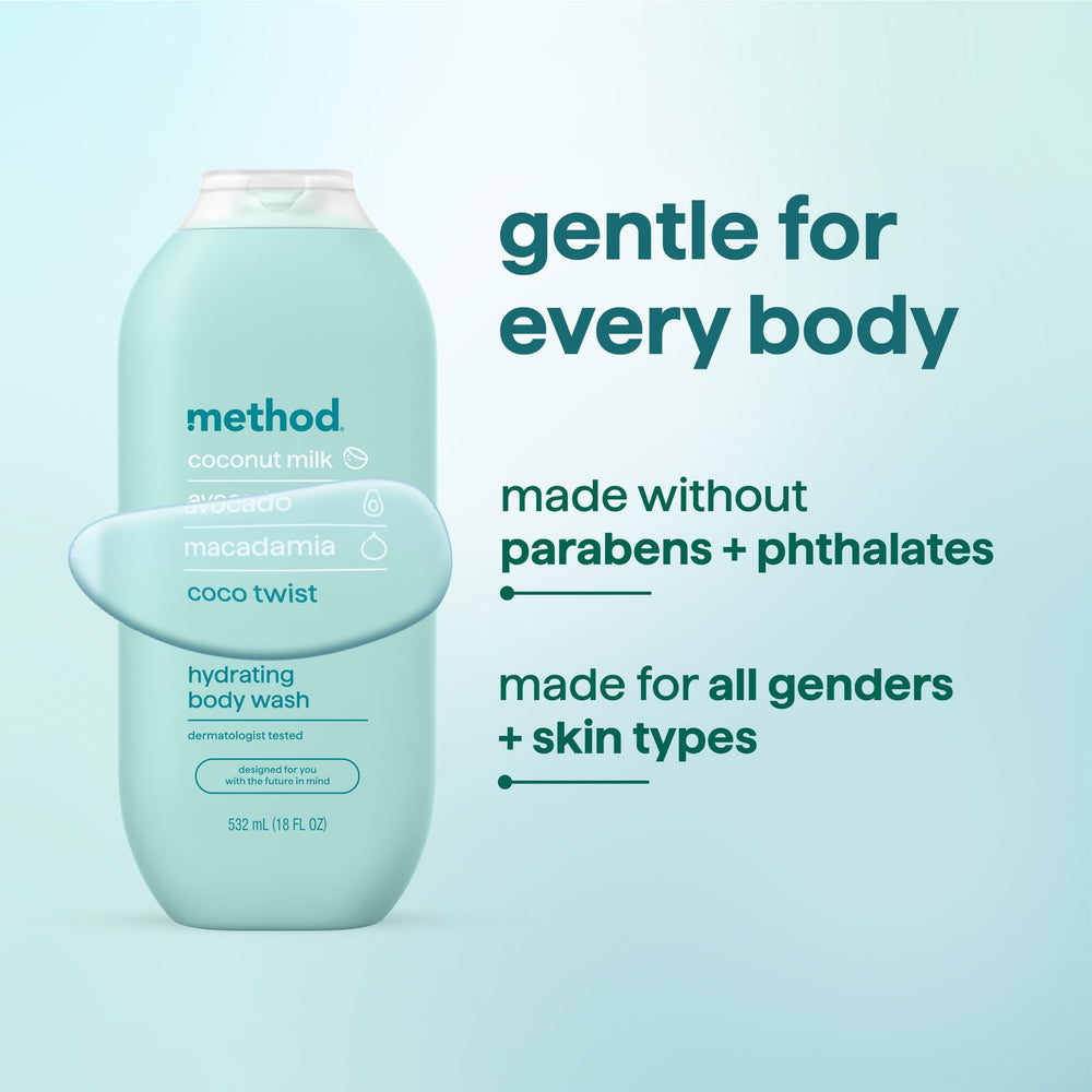 Method Coco Twist bottle showing 80% recycled plastic composition for sustainable benefit