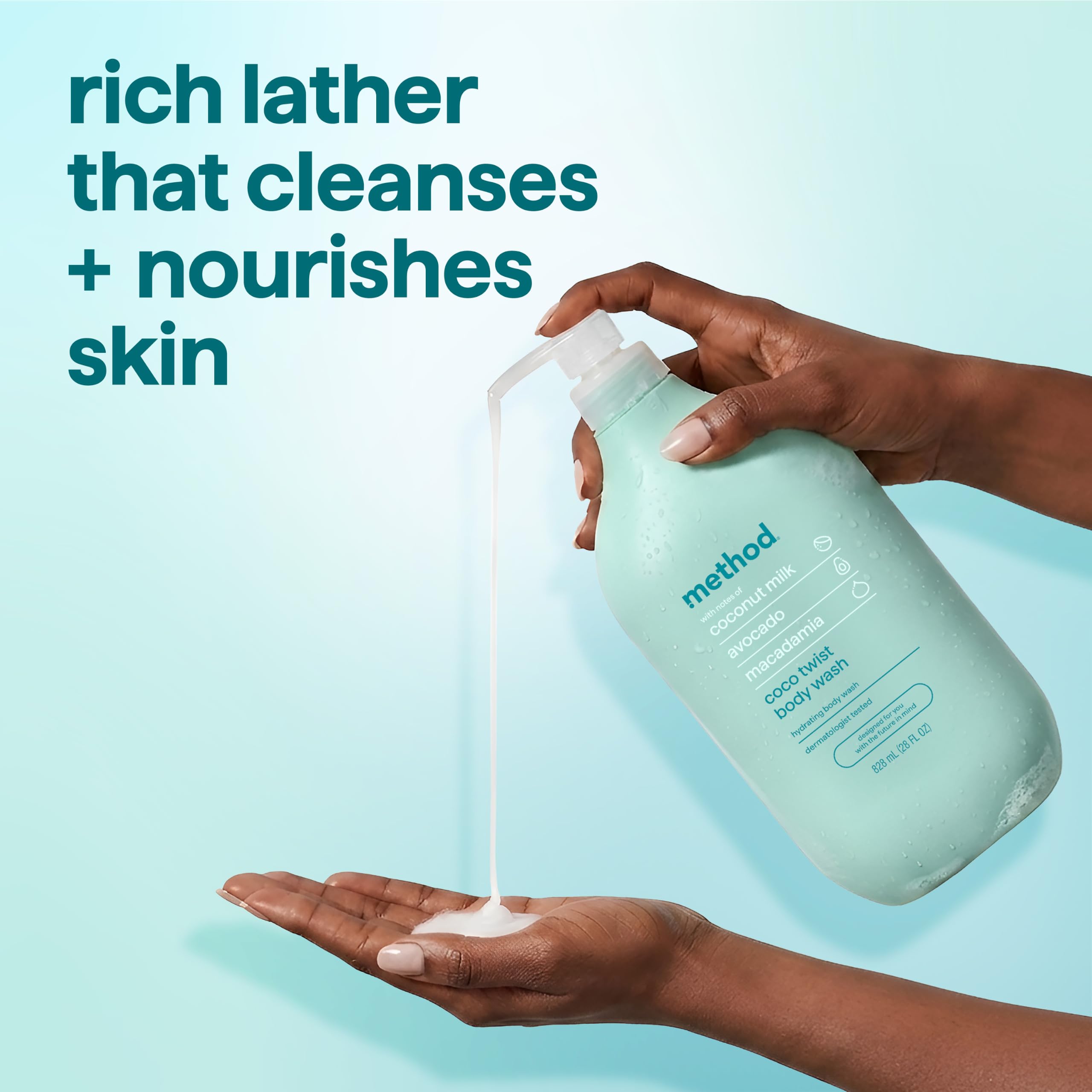 Method pouring texture of gel illustrating moisturizing emollients effect