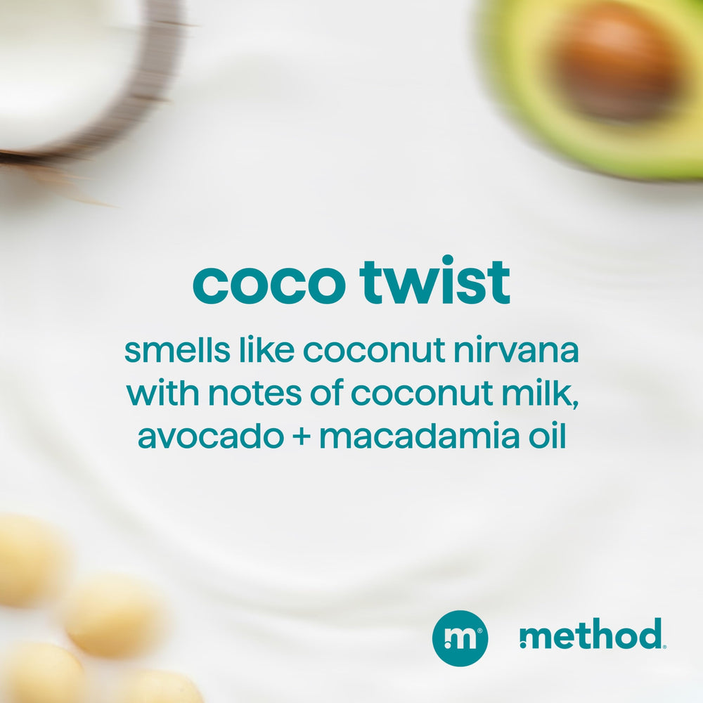 Method co‑wash applied in shower demonstrating gentle cleansing and hydration