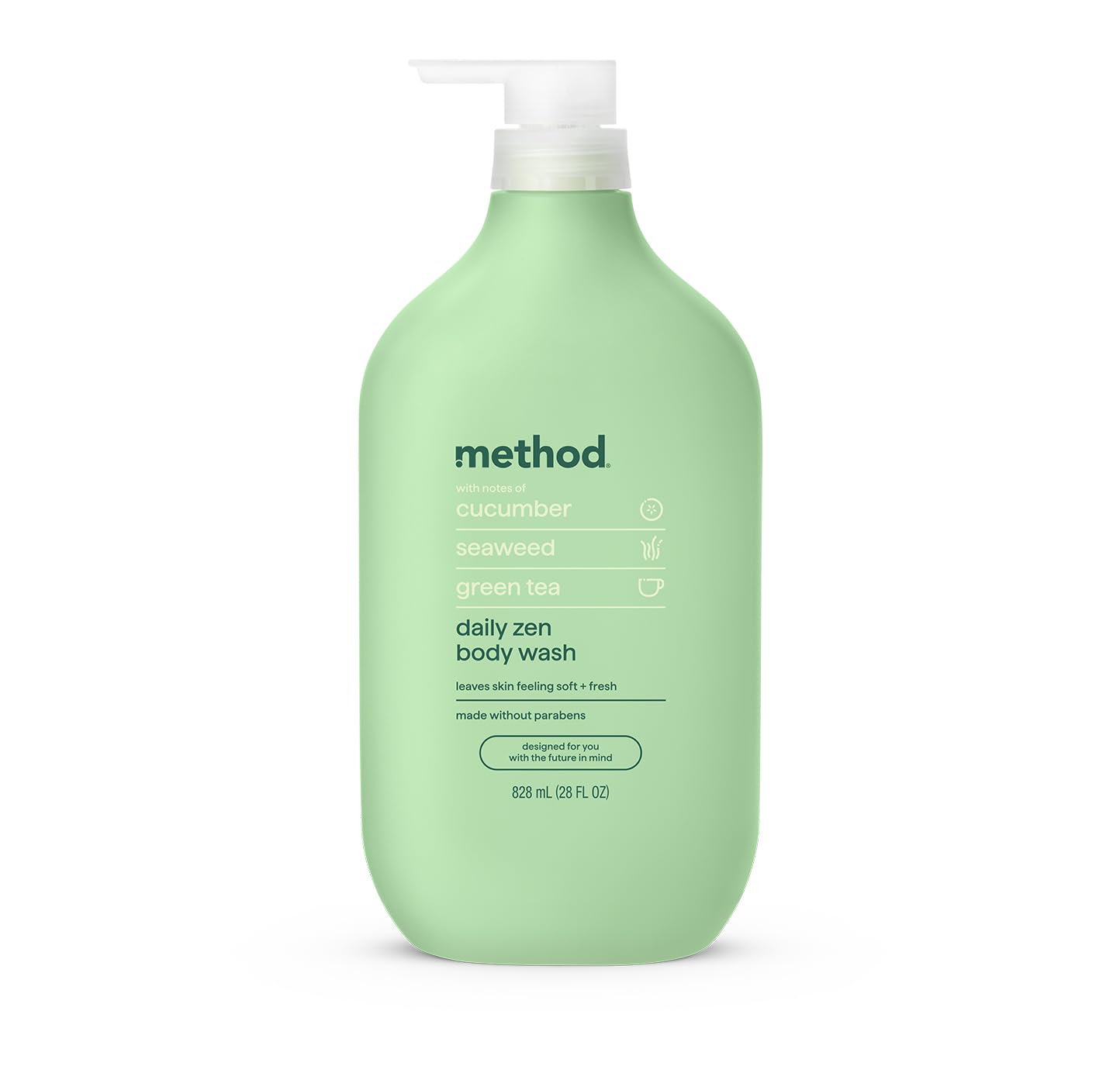 Method front bottle view showing label and calming scent for easy identification
